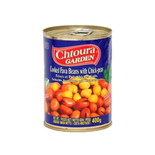 Bób i cieciorka konserwowa 400g CHTOURA GARDEN
