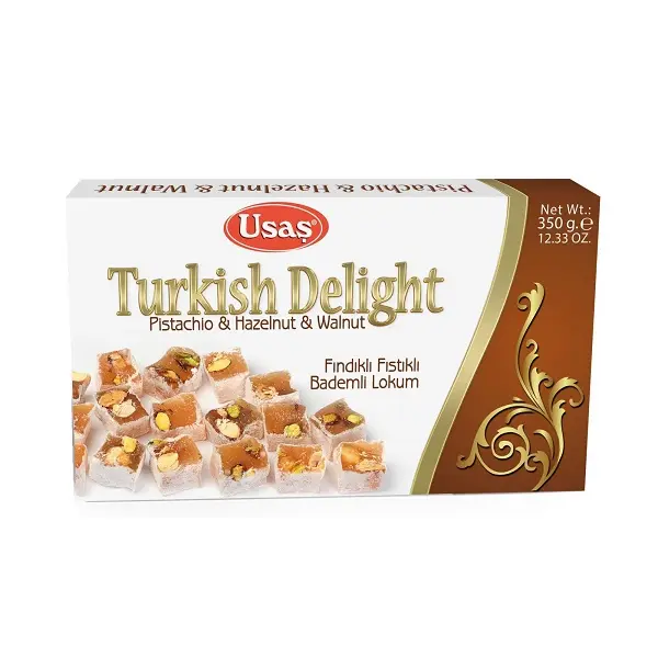 Lokum z orzechami pistacjowymi, laskowymi i migdałami Bademli 350g USAS