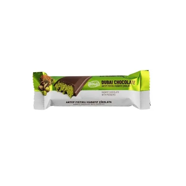 Czekolada mleczna z pistacjami i ciastem kadayif Dubai Chocolate 30g BOLCI - PROMOCJA do 14-11-2025