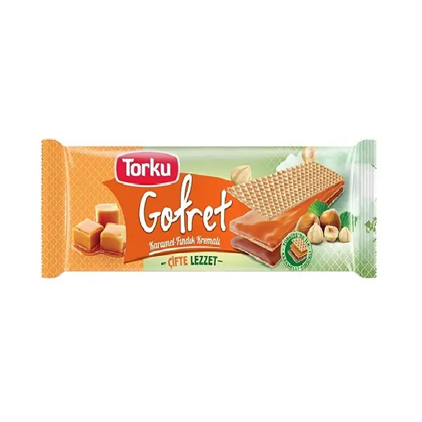 Wafelki z kremem z karmelu i orzechów laskowych 142g TORKU